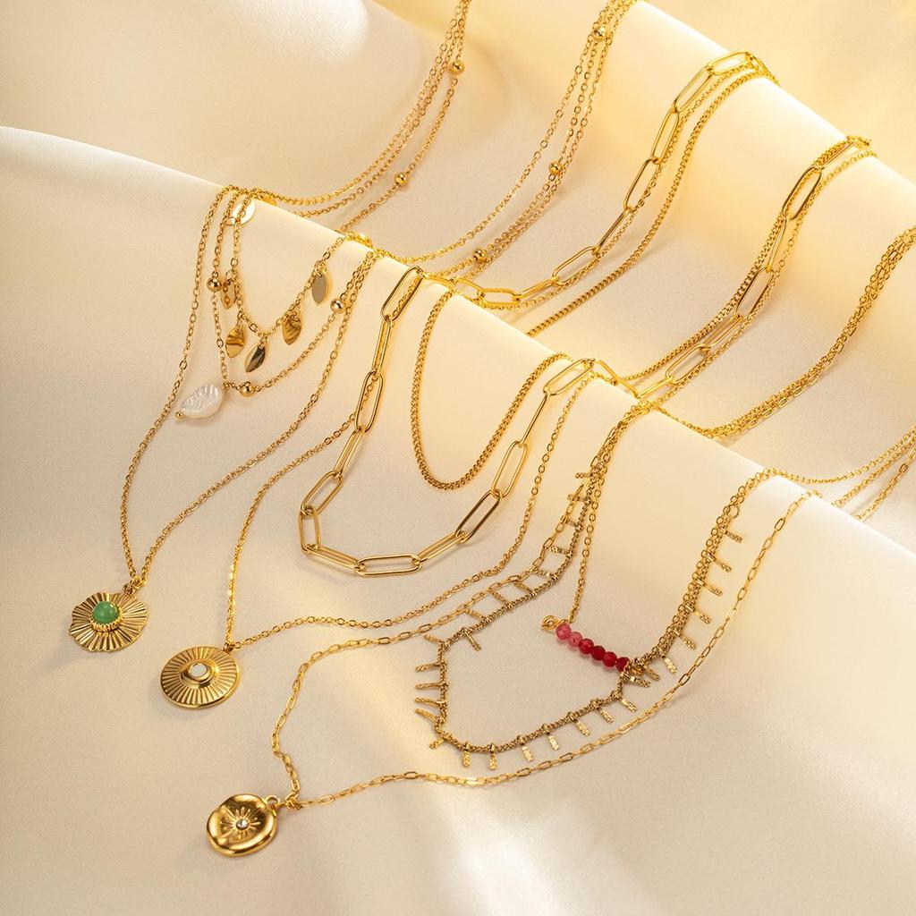 Women's High-End European & American Multi-Layer Titanium Steel Necklace, All-Match Stainless Steel Chain, Non-Fading