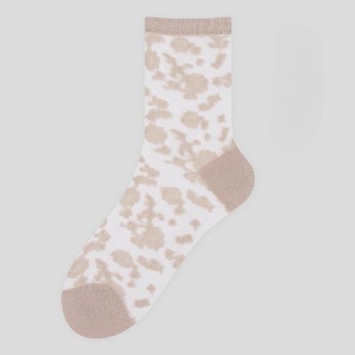 Summer New Style Thin Women's Socks Breathable Ice Silk Flower Crystal Stockings Short Sweat-absorbent Non-slip Cotton Socks Bottom Tube Socks