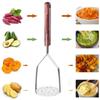 Kitchen Garlic Manual Heavy Duty Stainless Steel Cooking Tool Potato Masher Press Crusher Pusher