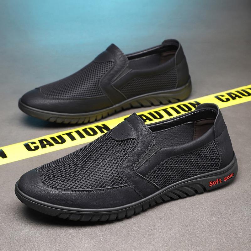 Men's shoes one-pedal lazy casual shoes breathable sandals mesh hollow hole shoes men's sports shoes