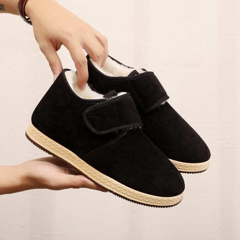 Winter New Thiened Wool Men's Cotton Shoes Lightweight Anti-slip Casual Warm Soft Bot Beijing Old Canvas Cotton Boots for Men