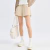 Anta Training Series Solid Color Mid Waist Breathable Three Quarter Casual Shorts Women shorts Nude-Khaki 162427514-3