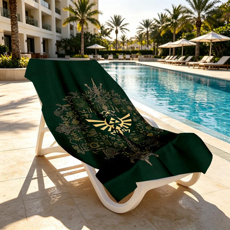 The Legend of Zelda Print Beach Towel Design, Soft, Lightweight. for Home Bathroom, Spa, Pool, Yoga, Surfing, Camping, Gift for Family, Friend