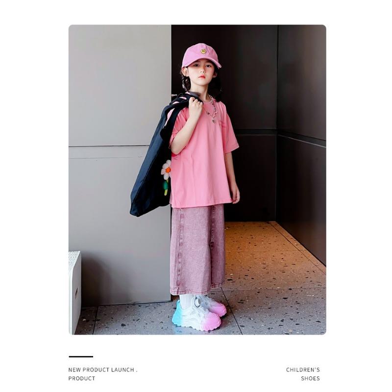 Dívčí boty Nové letní dětské boty s otočným knoflíkem Prodyšné síťované tenisky Pro velké dítě Tátovy boty