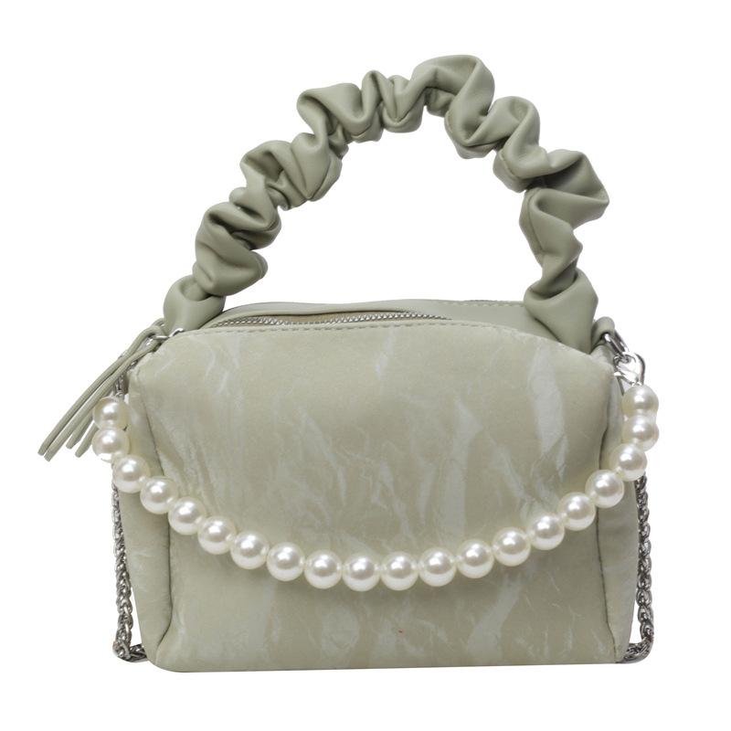 

Осень и зима новая сумка женская мода сумка через плечо мессенджер текстура бисерный конфетный цвет повседневная квадратная сумка зелёный