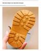 Children's Yellow Leather Martin Boots: Soft Sole Autumn/Winter Toddler Walking Shoes for Boys and Girls.