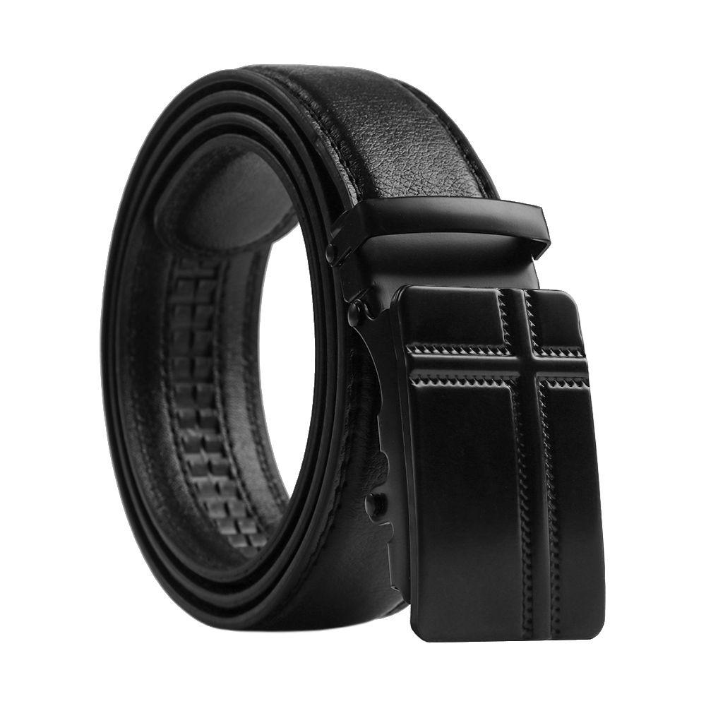Fashion Waistband High-Quality PU Leather Belt Male Strap Ratchet Automatic Buckle Belts