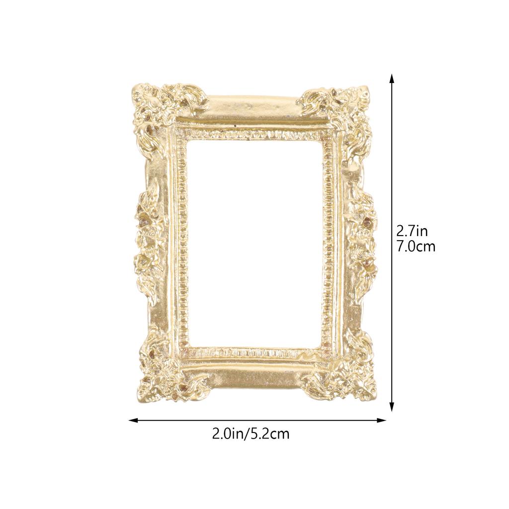 9 Stück Mini Retro Stil Fotorahmen Vintage Harz Bilderrahmen für DIY Bastelarbeiten Handyhülle Deko Kleiner Rahmen Dekoration Miniatur