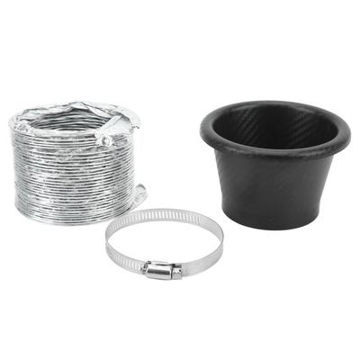 Turbo Air Intake Pipe Funnel Kit Universal Rubber Carbon Fiber Pattern for Most Vehicles