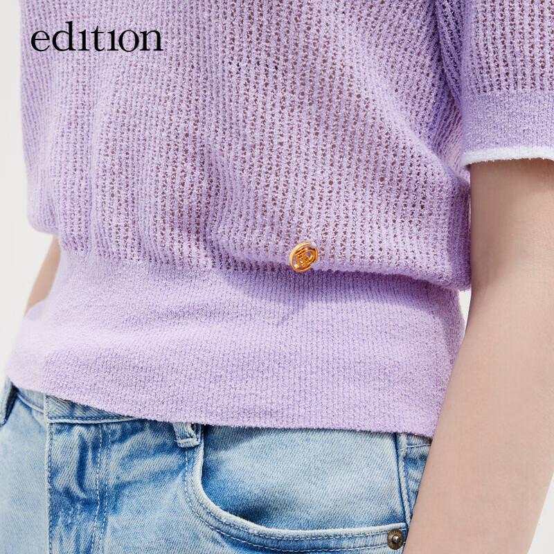 Edition Women's Retro Crochet Knit Short-Sleeve Top