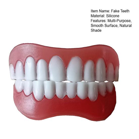 Yousheng White Natural Shade Non-irritating Silicone Reusable Cosmetic Teeth Cover Freedom to Smile Fake Teeth Dental Dentures Daily Wear