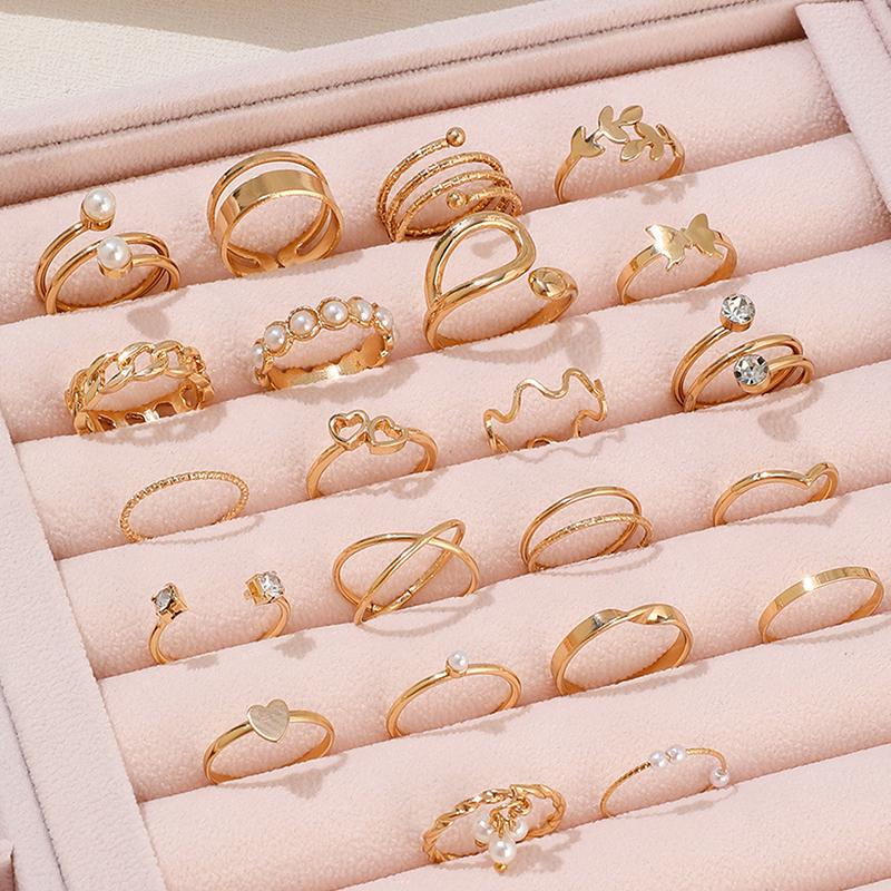 Alloy Rings Set For Women Jewelry Adjustable Ring For Girls Punk Accessories  Jewelry