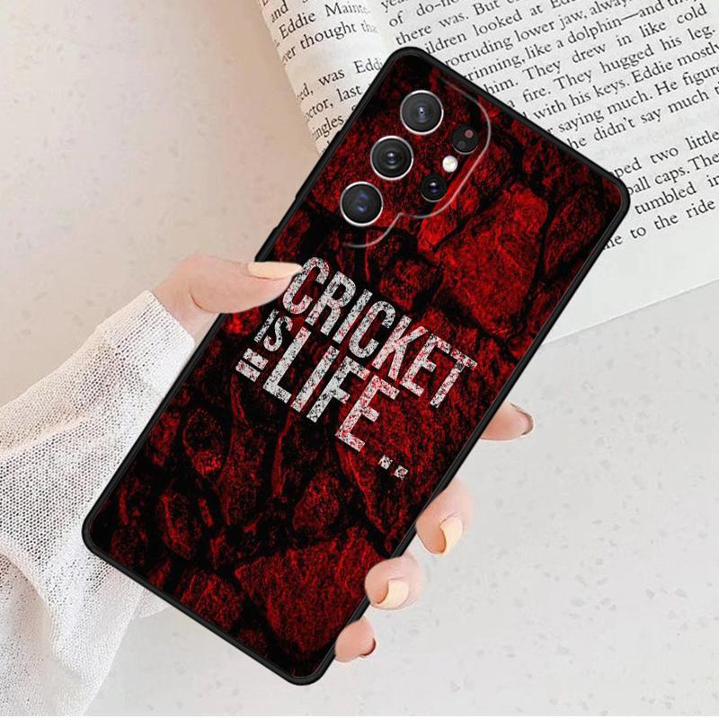 Cricket Heart Cricket Player Phone Case For Samsung Galaxy S25 S23 S30 S8 S21 S20 FE S24 S22 Note 10 20 Plus Lite Ultra