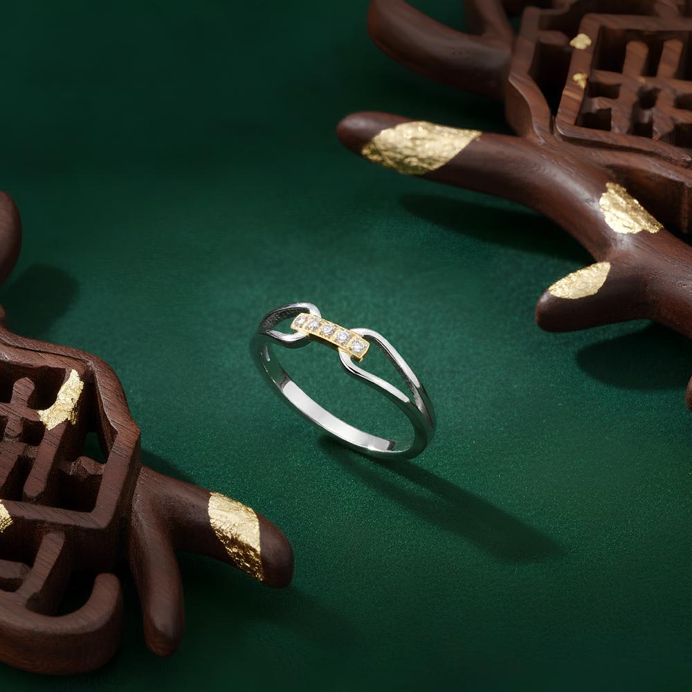 18K Gold Plated Stainless Steel Ring Minimalist Micro-Pave AAA+ Cubic Zirconia Jewelry for Women Men Trendy Gift for Her