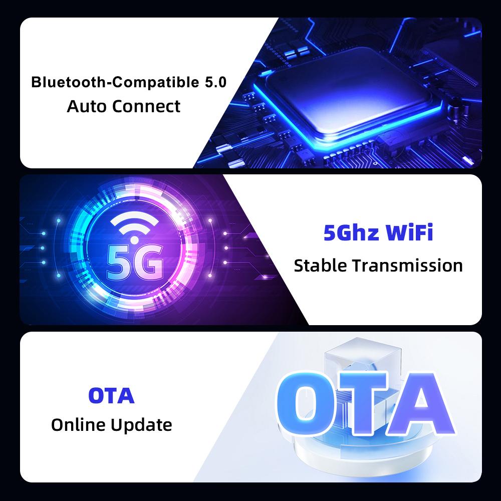 EC09-SI-C USB Mini Wired To Wireless CarPlay Android Auto Adapter 2 In 1 Car Connectivity Box