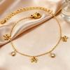 Dainty Bowknot Bracelet for Women, 18K Gold Plated Stainless Steel Adjustable Chain Zircon Bow Bracelet, Non-fading Jewelry Gift
