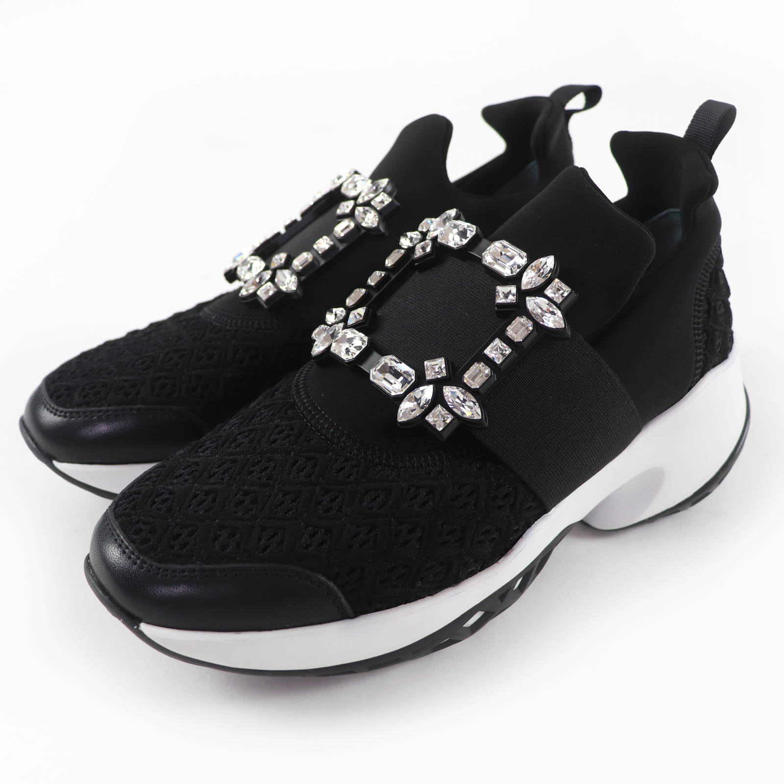 

Excellent ROGER VIVIER sneakers VIV RUN Strass buckle with leather accents 37 Used