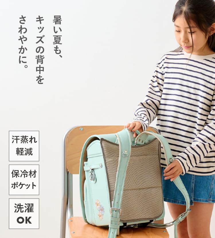 EMOCA Back Pad for School Mesh Cushion for Heatstroke Prevention Backpacks, (Ash)