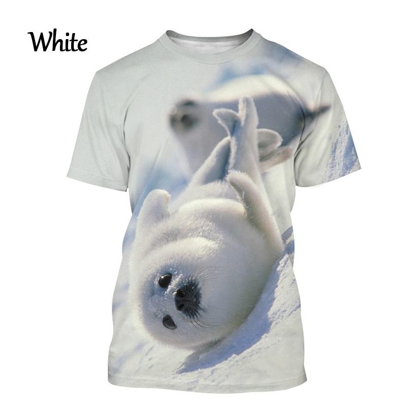 T-shirts Animals Funny Seal Fashion Summer Crew Neck 3D Print TShirts Boy Girl Kawaii Oversized  Casual Streetwear Tee Clothes