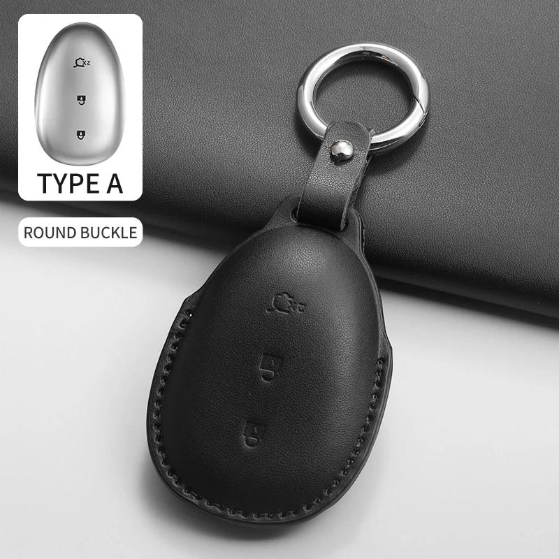 Fit For Changan Qiyuan A07 A05 Q07 Q05 Control Protect Case Long-lasting Auto Accessories Pu Genuine Leather Auto Key Fob Cover Case