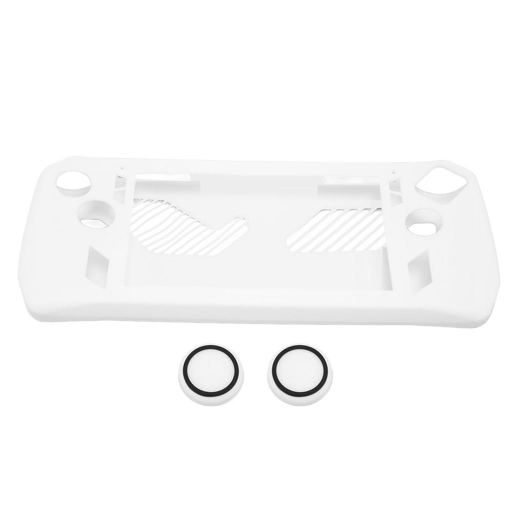 Game Console Protective Case Silicone Soft Protective Cover for Asus Rog Ally with Rocker Cap White