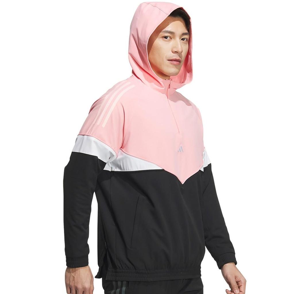 Golf Hoodie Twisted Weave Archive Design Side Zip Half Zip Long Sleeve Hoodie Semi Pink [Adidas Golf] Men's Spark/Black