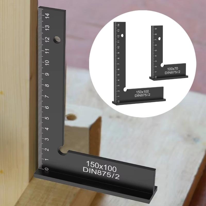 Professional Double Size 90 Degree Angles Ruler Set with Precisions Scale for Carpenter and DIY Projects Aluminum Square