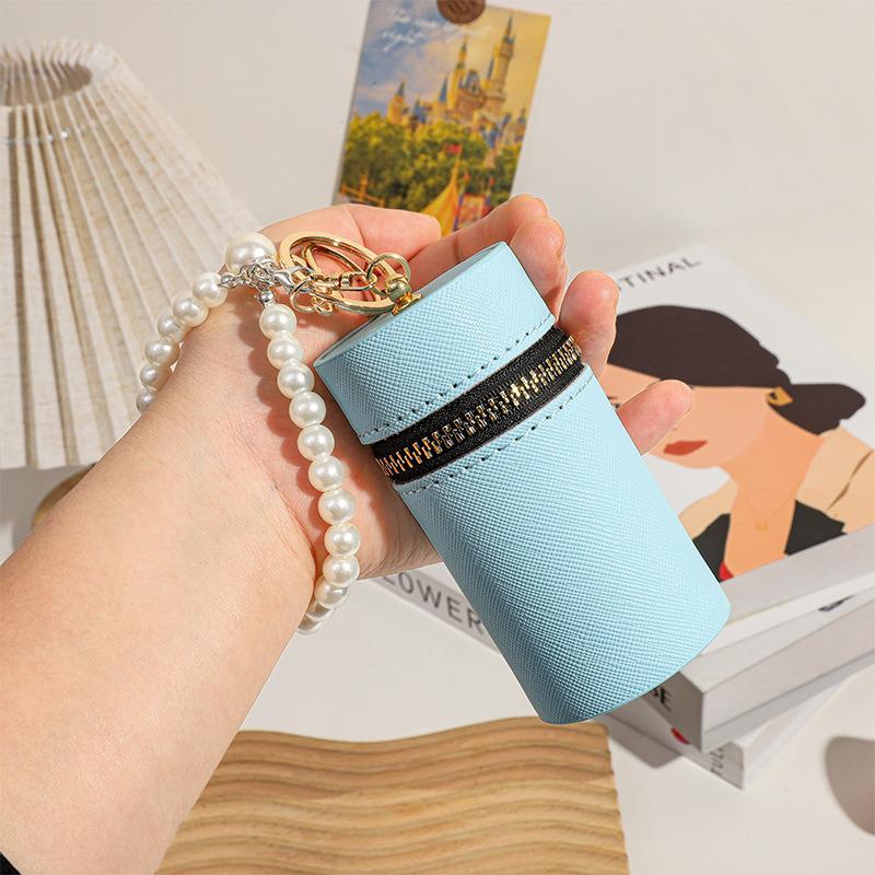 Mini Cross-border PU Bucket Bag: Portable, Stylish Make-up Organizer with DIY Pendant