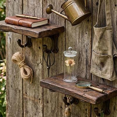 Decorative Shelf Bracket Metal Premium Hardware Sturdy Practical Professional Antique with Hook
