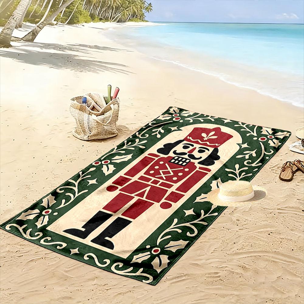 Regal festive soldier charm Print beach towel, quick drying, suitable for travel, outdoor sports, jogging, the beach and swimming, gift