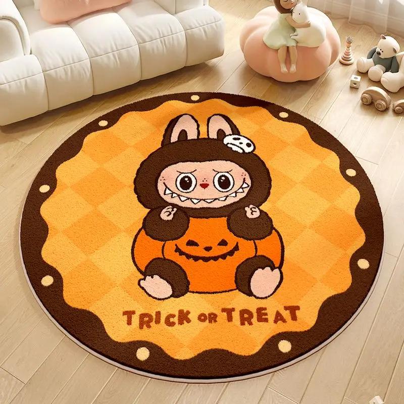 

Cute Round Bedroom Decor Rabub Carpet Cartoon Style Carpets for Living Room Thick Plush Children Floor Mat Fluffy Soft Study Rug 60cm