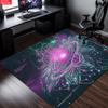Neon Mandala Flower Area Rug, Psychedelic Galaxy Carpet for Living Room, Non-slip Boho Starry Sky Floor Mat for Bedroom Decor