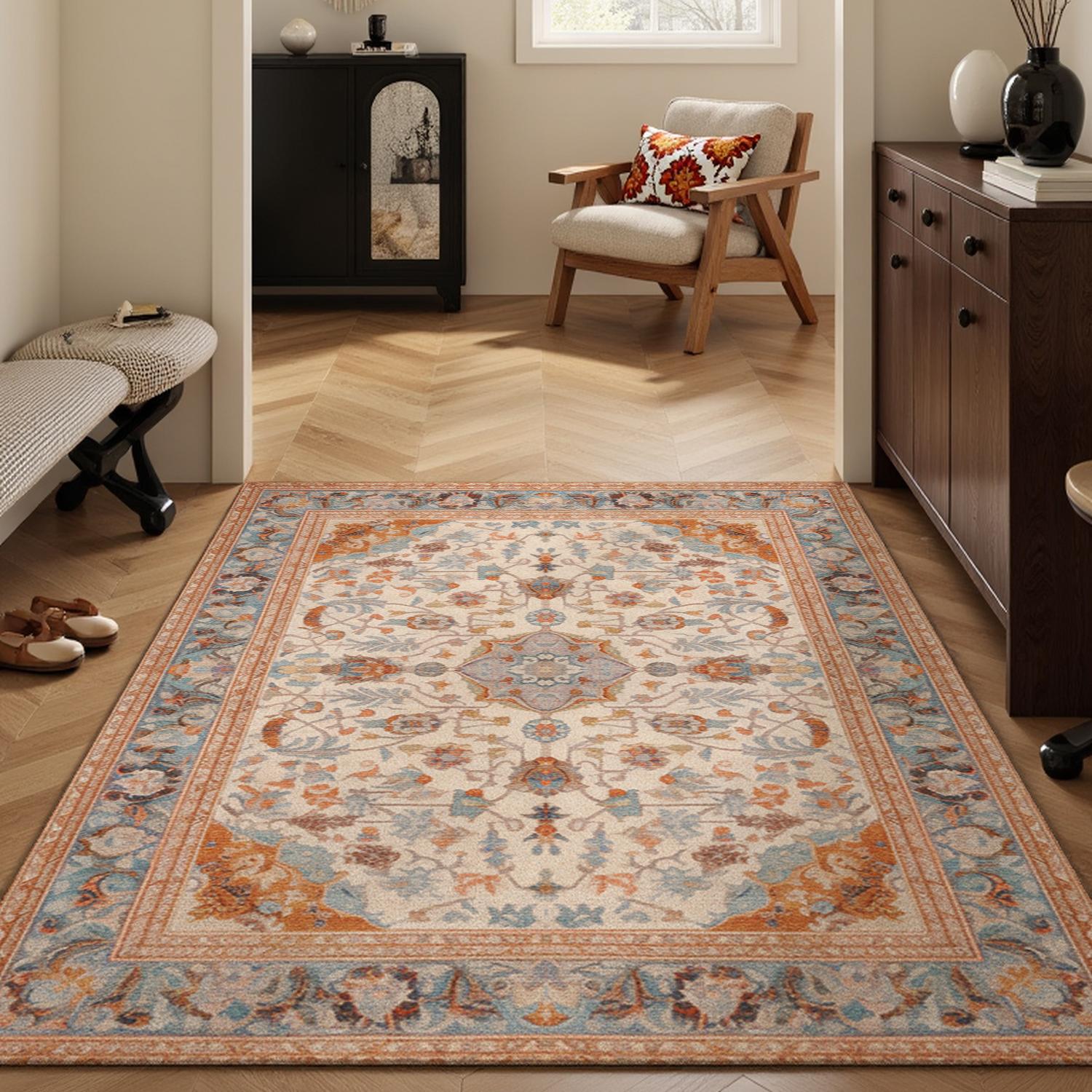 

American Carpets Washable Soft Floor Mat Anti Slip Living Room Bedroom Decor Large Area Rug 80*120cm