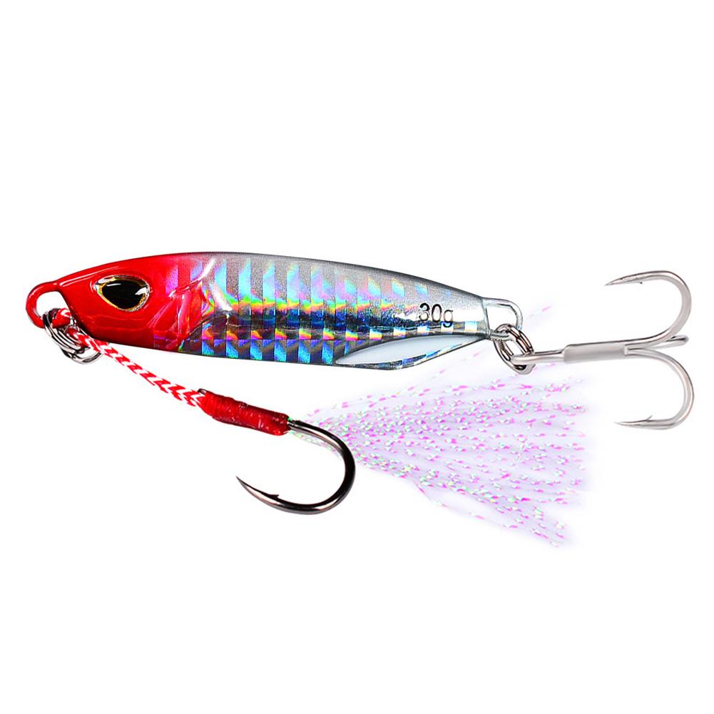 30g 65mm Artificial Baits Metal Sequins Iron Plate Wobbler Rotating Bait Long Cast Fishing Lure for Saltwater Freshwater