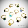 Set di Anelli di Lusso con Zircone Smeraldo: Alla moda stile cubo di zucchero irregolare