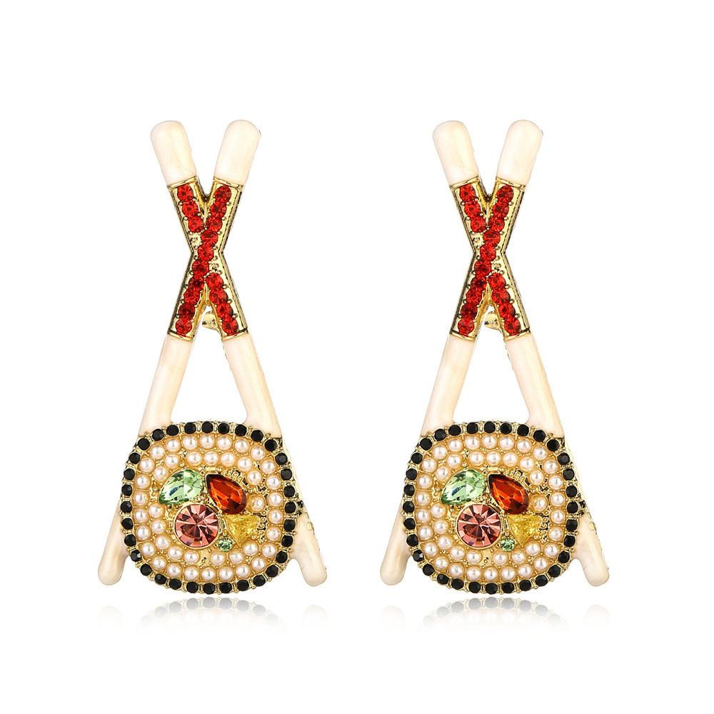 Trendy Red X-shaped Earrings Stylish Geometric Alloy With Enamel Finish