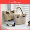 Trendy Womens Large Handbag Beautiful Woven Tote Bag With Unique Embroidery In Contemporary Colors