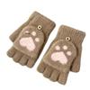 Cute Cat Paw Half-Finger Flip-Top Gloves for Autumn/Winter