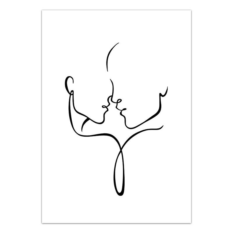 Nordic Style Love Body Quote Poster Minimalist Wall Art Pictures Girl Home Decorative Canvas Painting Abstract Line Room Decor