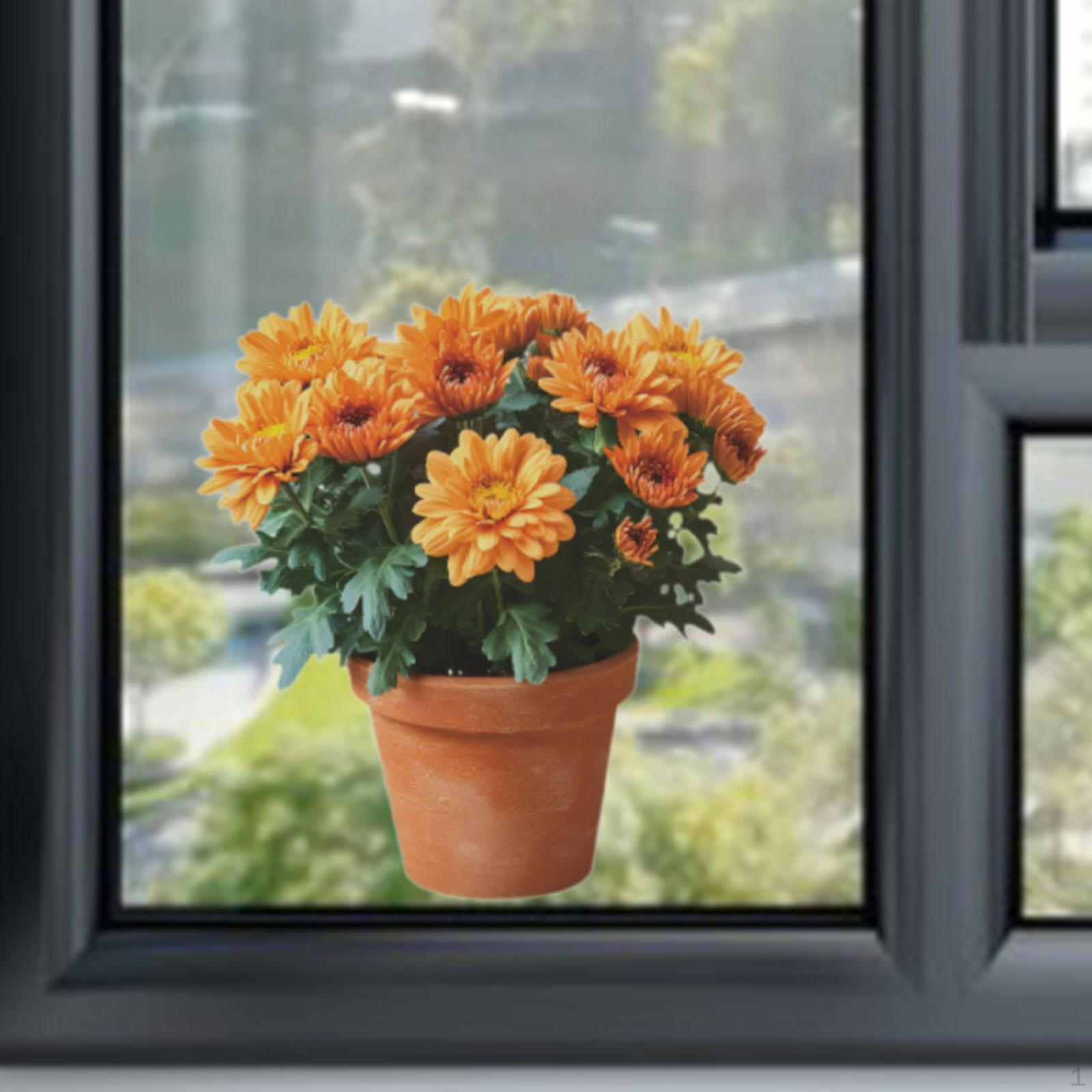 

Wall Stickers Flower Pot Creative Craft 27x27cm Multifunction Window Art for Home