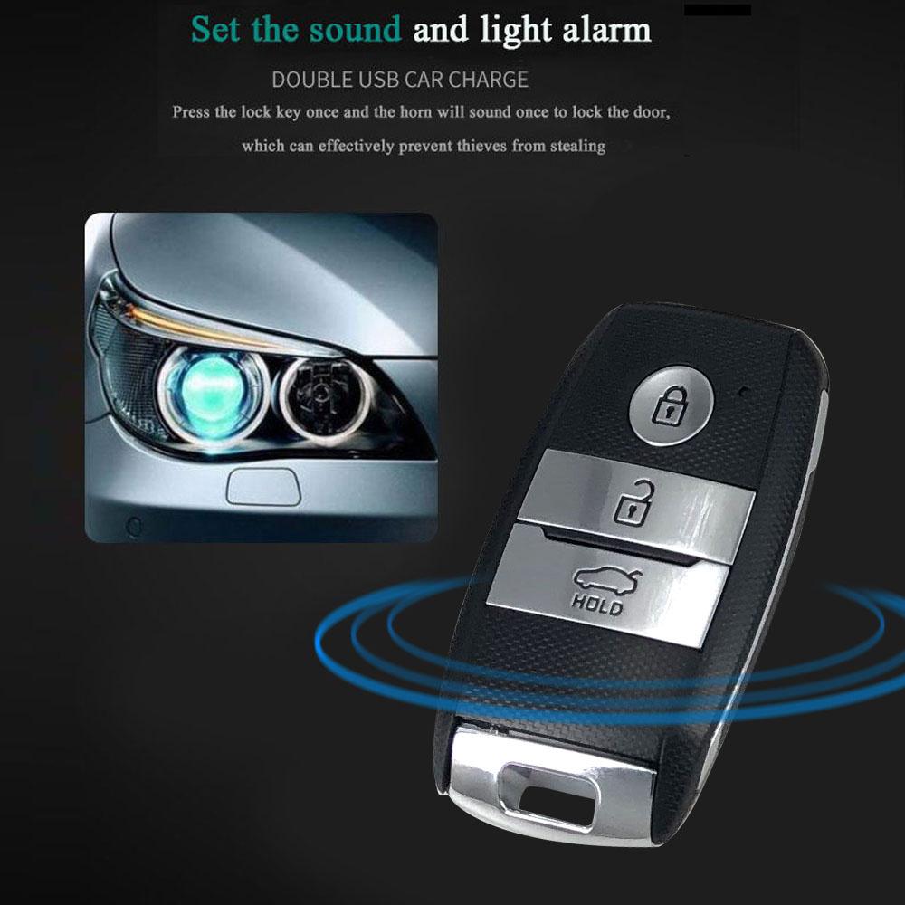 Universal Car Alarm Passive Keyless One Button Starter System Remote Control Set