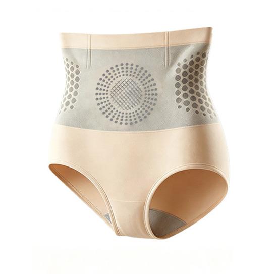Women High Waisted Tummy Design Breathable Butt Control Panties Honeycomb Lifting Briefs Seamless S абрикосовый