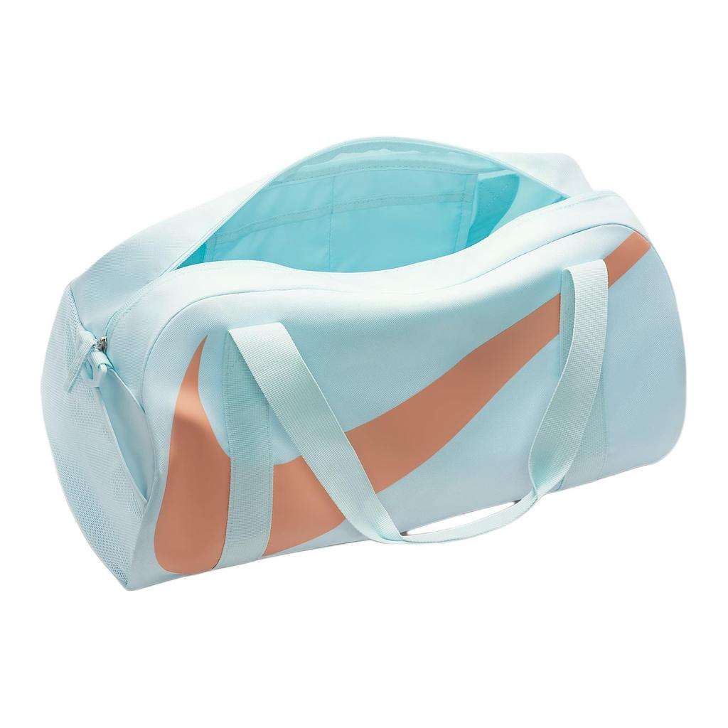 Nike Logo Zipper Closure Polyester Gym Bag Unisex Gym Bag Light-Blue DR6100-474