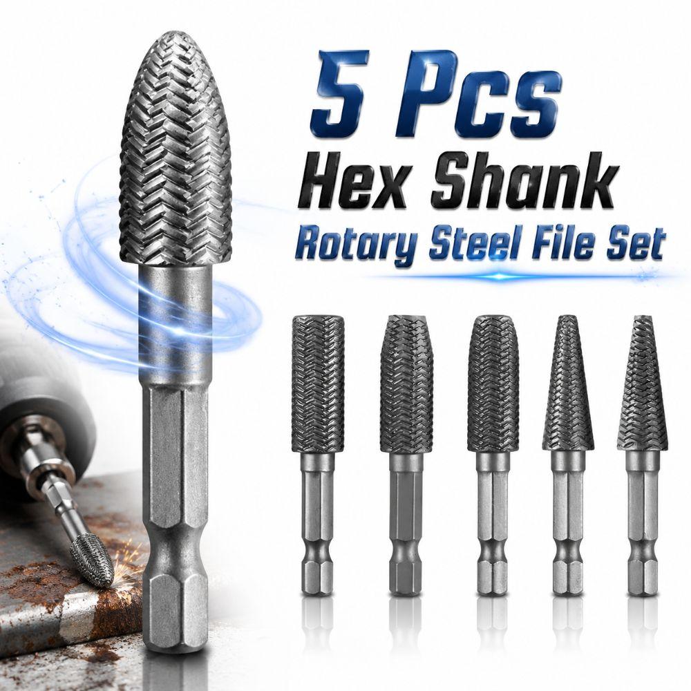 5 Pcs Heat-resistant Electric Rotary File Grinding Head For Drilling, Grinding Etc
