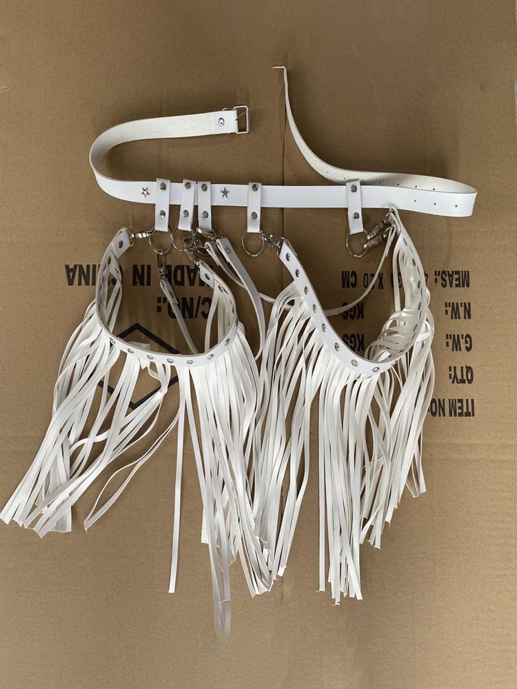 Fashion Women Body Harness Sexy Leather Lingerie with Chain Bra Bondage Suspender Harness Fetish Goth Exotic Clothing Accessorie