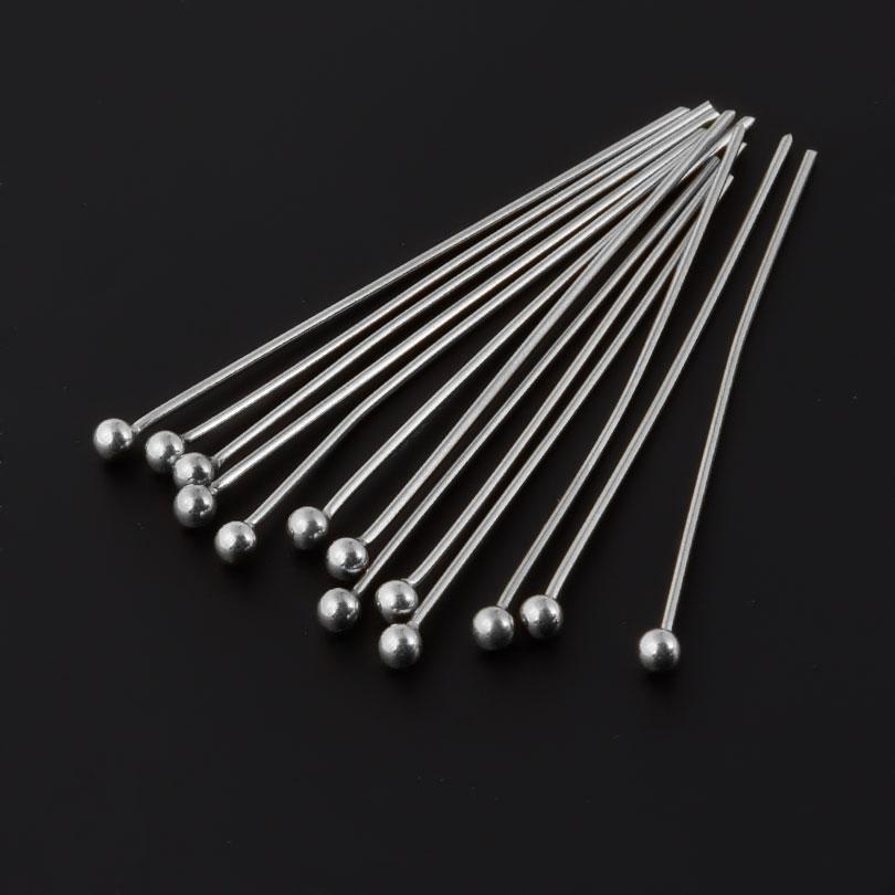 

100pcs/Lot High Quality Stainless Steel Ball Head Pins For Jewelry Making Supplies PVD Round Head Needle Connectors Accessories 15x2mm