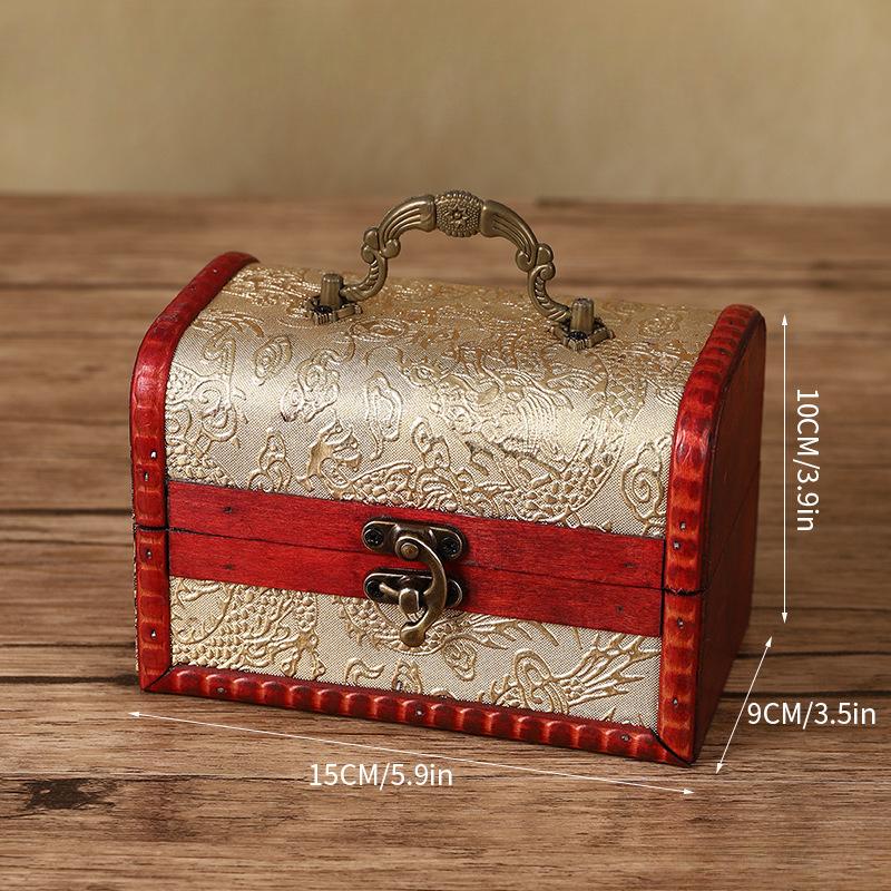 Hölzerne Schmuckschatullen Handgefertigte Dekorative Schatz-Kästchen Aufbewahrungs-Organizer Holzhalter Etui Box für Ring Ohrring Halskette Andenken Zeremonie
