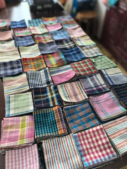 30-100 Pieces Hand-Dyed Pure Cotton Coarse Cloth Set | Handmade DIY Fabric