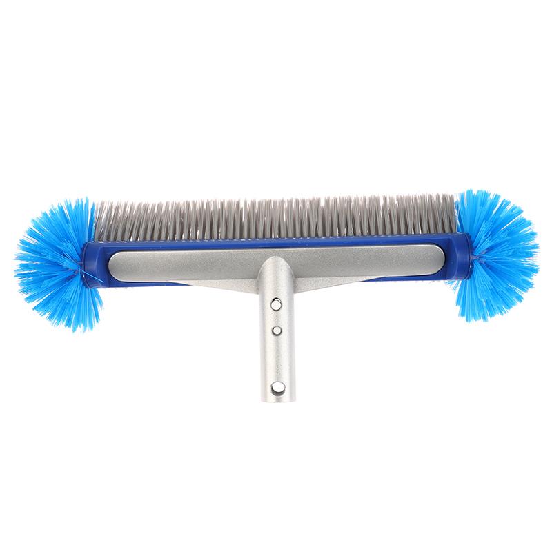 Aluminum Handle Swimming Pool Brush Head With Corner Cleaning Brush Semi-Spherical Bristles Pool Tile Scrubber Brush