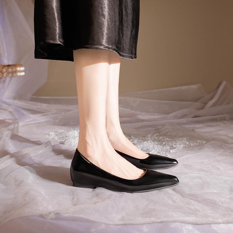 2025 New French Luxury Women Shoes Autumn New Comfort Soft Leather Low Heel Elegant Pointed Toe Single Shoes Office Pumps